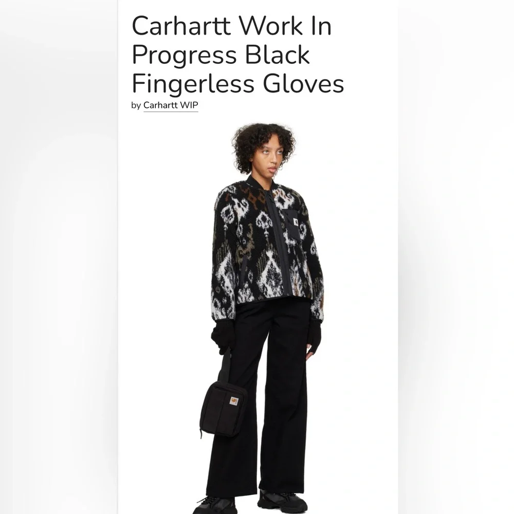 Carhartt WIP Blue Military Fingerless Mittens. Size M/L Unisex